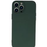 Alan Şanslı iPhone 13 Pro Nano İçi Kadife Koyu Yeşil Silikon Kılıf