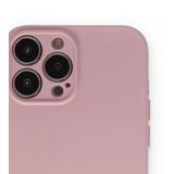 Alan Şanslı iPhone 13 Pro Nano İçi Kadife Pembe Silikon Kılıf