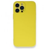 Alan Şanslı iPhone 13 Pro Nano İçi Kadife Sarı Silikon Kılıf