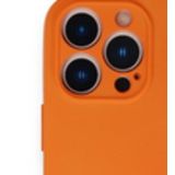 Alan Şanslı iPhone 13 Pro Nano İçi Kadife Turuncu Silikon Kılıf