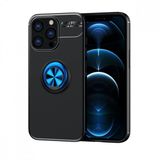Alan Şanslı iPhone 13 Pro Range Yüzüklü Siyah-Mavi Silikon Kılıf