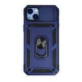 Alan Şanslı iPhone 14 Plus Pars Lens Yüzüklü Lacivert Silikon Kılıf
