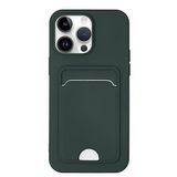 Alan Şanslı iPhone 14 Pro Kelvin Kartvizitli Koyu Yeşil Silikon Kılıf