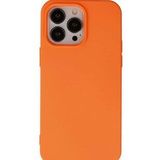 Alan Şanslı iPhone 14 Pro Max Nano İçi Kadife Turuncu Silikon Kılıf