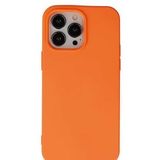 Alan Şanslı iPhone 14 Pro Nano İçi Kadife Turuncu Silikon Kılıf