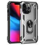 Alan Şanslı iPhone 14 Pro Sofya Yüzüklü Gümüş Silikon Kapak Kılıf