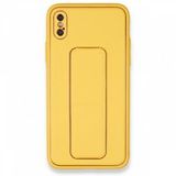 Alan Şanslı iPhone XS Coco Deri Standlı Kapak Sarı Kılıf