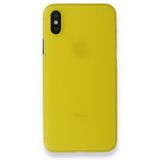 Alan Şanslı iPhone XS Max Kılıf PP Ultra İnce Kapak Sarı Kılıf