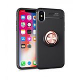 Alan Şanslı iPhone XS Max Kılıf Range Yüzüklü Silikon Siyah Gold Kılıf