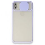 Alan Şanslı iPhone Xs Max Palm Buzlu Kamera Sürgülü Lila Silikon Kılıf