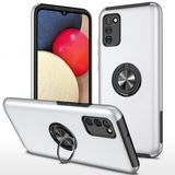 Alan Şanslı Samsung Galaxy A02S Elit Yüzüklü Kapak Gümüş Kılıf