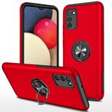 Alan Şanslı Samsung Galaxy A02S Elit Yüzüklü Kapak Kırmızı Kılıf