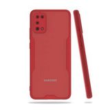 Alan Şanslı Samsung Galaxy A02S Platin Silikon Kırmızı Cep Telefonu Kılıfı