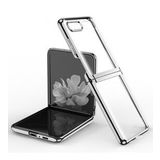 Alan Şanslı Samsung Galaxy Z Flip 4 Fold Element Kapak Gümüş Cep Telefonu Kılıfı
