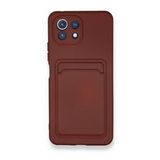 Alan Şanslı Xiaomi Mi 11 Kelvin Kartvizitli Silikon Bordo Cep Telefonu Kılıfı
