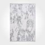 Alana Gri Soyut Bambu Modern Geometrik Etnik Desenli Boho Makinada Yıkanabilir Hafif Hav Toz Vermez Leke Tutmaz Kaymaz Taban Dijital Makine Baskı Halı Oturma Odası Salon Yolluk Koridor Mutfak Halısı