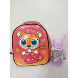 Alanç Gift Lovely Fincan Kedi Kabartmalı Kreş, Anaokulu Çantası ve 500 ml Geyikli Çocuk Su Matarası Hediye Seti