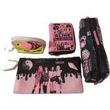 Alanç Gift Özel Hediye Seti Black Pink Kalemlik, Para Cüzdanı, Bez Kalemli, Bozuk Para Cüzdanı