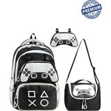 Alanç Gift Ultra Lüks Erkek Çocuk Ortopedik Gamer Ilkokul Çantası Termal Beslenme ve Gamer Joystick Kalemlik - Gri