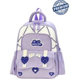 Alanç Gift Ultra Lüks Kız Çocuk Sırt Destekli Suya Dayanıklı Premium Kreş, Anaokulu Sırt Çantası Kore Model - Lila - Beyaz - Mor