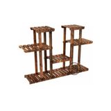 ALANDEKOR Ceviz Rengi Ahşap 4 Katlı Çiçeklik, Saksılık, Çiçek Standı, Dekoratif Raf / Çok Amaçlı Kullanım