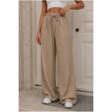 alanora Kadın Beli Lastikli Bol Kesim Salaş Keten Karışımlı Pantolon