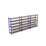Alanraf 6 Katlı 3'lü Depo Rafı - 300-350 kg Taşıma Kapasiteli Hafif Rack Raf 60X180X200 cm