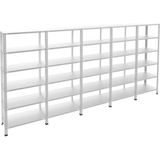 Alanraf 6 Katlı 5'li Galvaniz Çelik Raf - Depo, Arşiv, Kiler, Dosya, Market Rafı 43X93 CM-200 Cm-0.70 mm