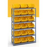 Alanraf 6 Katlı Galvaniz Çelik Raf - Depo, Arşiv, Kiler, Dosya, Market Rafı 31X60 CM-150 Cm-0.70 mm - Gri