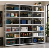 Alanraf 7 Katlı 3'lü Galvaniz Çelik Raf 43X60X250 cm Depo, Arşiv, Kiler, Dosya, Market Rafı