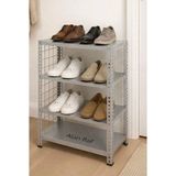 Alanraf Alan Raf 4 Katlı Galvaniz Çelik Ayakkabılık Rafı 31X75X100 cm - Gri