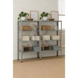 Alanraf Çelik Raf 4 Katlı Duble Dekoratif Raf Sistemleri, Depo Rafı, Arşiv Rafı, Kiler Rafı - 43x120xh200