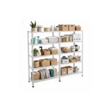 ALANRAF Çelik Raf 5 Katlı Duble 43x120x150 Dekoratif Raf Sistemleri, Depo Rafı, Arşiv Rafı, Kiler Rafı