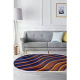 ALANUR E5022-sckl-k-hali-oval Home Kaymaz Dijital Mutfak & Salon Halı Trend Saçaklı Oval Geometrik E5022 Renkli