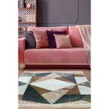 ALANUR E5028-sckl-p-hali Home Kaymaz Dijital Mutfak & Salon Halı Star Pamuk Saçaklı Geometrik E5028 Renkli