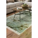 ALANUR E5031-sckl-k-hali Home Kaymaz Dijital Mutfak & Salon Halı Trend Saçaklı Mermer E5031 Renkli