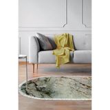 ALANUR E5031-sckl-p-hali-oval Home Kaymaz Dijital Mutfak & Salon Halı Star Pamuk Saçaklı Oval Mermer E5031 Renkli