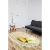 ALANUR E5033-sckl-k-hali-oval Home Kaymaz Dijital Mutfak & Salon Halı Trend Saçaklı Oval Mermer E5033 Krem