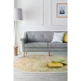 ALANUR E5033-sckl-p-hali-oval Home Kaymaz Dijital Mutfak & Salon Halı Star Pamuk Saçaklı Oval Mermer E5033 Krem