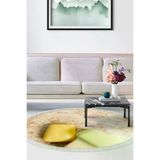 ALANUR E5033-sckl-p-hali-yuvarlak Home Kaymaz Dijital Mutfak & Salon Halı Star Pamuk Saçaklı Yuvarlak Mermer E5033 Krem