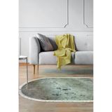 ALANUR E5037-sckl-k-hali-oval Home Kaymaz Dijital Mutfak & Salon Halı Trend Saçaklı Oval Mermer E5037 Gri