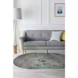 ALANUR E5037-sckl-p-hali-oval Home Kaymaz Dijital Mutfak & Salon Halı Star Pamuk Saçaklı Oval Mermer E5037 Gri