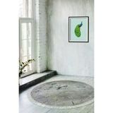 ALANUR E5037-sckl-p-hali-yuvarlak Home Kaymaz Dijital Mutfak & Salon Halı Star Pamuk Saçaklı Yuvarlak Mermer E5037 Gri