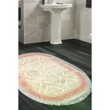 Alanur Home 1376-Trend-Banyo-Oval Eko Trend Djt Banyo Paspası Yıkanabilir Kaymaz Taban 1376 Oval Klasik Koyu Pembe