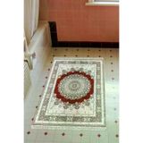 Alanur Home 1909-Trend-Banyo Eko Trend Djt Banyo Paspası Yıkanabilir Kaymaz Taban 1909 Osmanlı Kırmızı