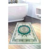 Alanur Home 1909-Trend-Banyo Eko Trend Djt Banyo Paspası Yıkanabilir Kaymaz Taban 1909 Osmanlı Yeşil