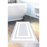 Alanur Home 2229M-Trend-Banyo Eko Trend Djt Banyo Paspası Yıkanabilir Kaymaz Taban 2229M Bordürlü Gri Beyaz