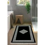Alanur Home 656M-Trend-Banyo Eko Trend Djt Banyo Paspası Yıkanabilir Kaymaz Taban 656M Modern Siyah