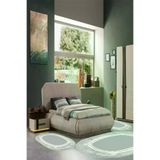 Alanur Home 657M-yatak-3-pcs-oval-K-S-Oval Eko Trend Djt Yıkanabilir Kaymaz Taban Oval 3 Lü Yatak Odası Takımı 657M Modern Gri