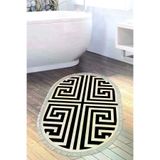 Alanur Home 658M-Trend-Banyo-Oval Eko Trend Dijital Banyo Paspası Yıkanabilir Kaymaz Taban 658M Oval Modern Siyah